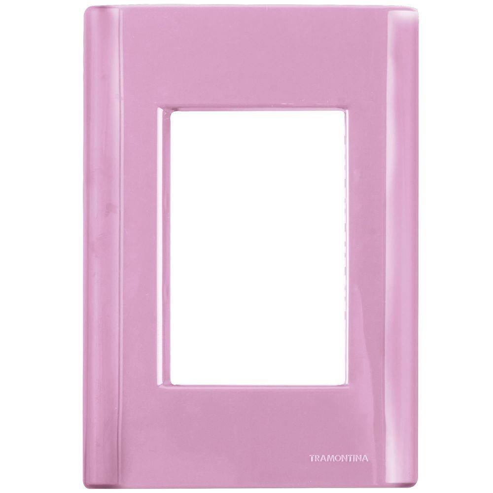 Placa 3 Postos 4x2 Tramontina Giz Rosa Tramontina