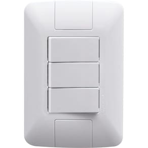 Conjunto 4x2 com 3 Interruptores Paralelos 6 A 250 V Tramontina Aria Branco Tramontina