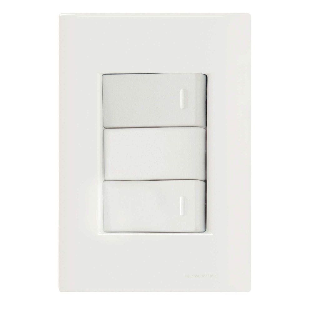 Conjunto 4x2 com 2 Interruptores Simples 10 A 250 V Tramontina Giz Branco Tramontina
