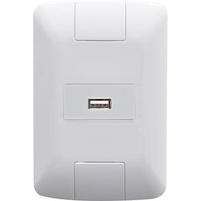Conjunto 4x2 com 1 Tomada USB Brilho 1,5 A Bivolt Tramontina Aria Branco Tramontina