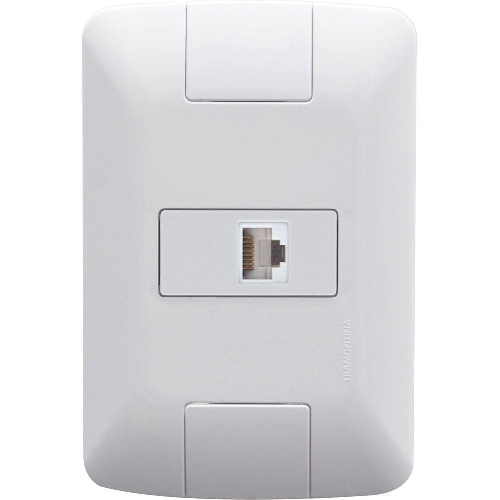 Conjunto 4x2 com 1 Tomada RJ45 cat. 6 Tramontina Aria Branco Tramontina