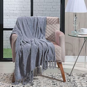 Manta P/ Sofá - Boras Chenille - 2 Lugares - 1,70m x 1,25m - Cinza - Niazitex