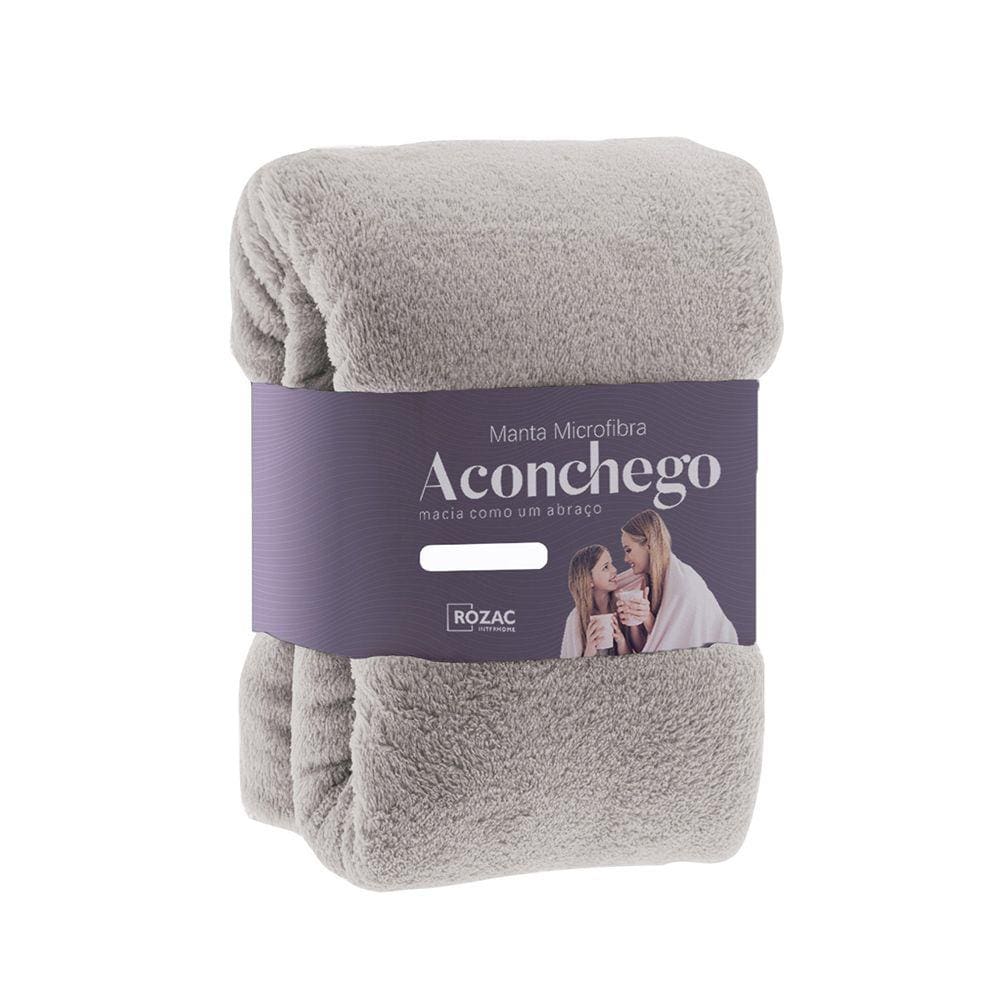 Cobertor Manta Microfibra - Casal - Liso - Avelã - 1,80m x 2,20m - Rozac