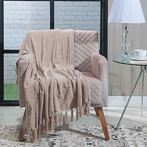 Manta P/ Sofá - Boras Chenille - 2 Lugares - 1,70m x 1,25m - Bege - Niazitex