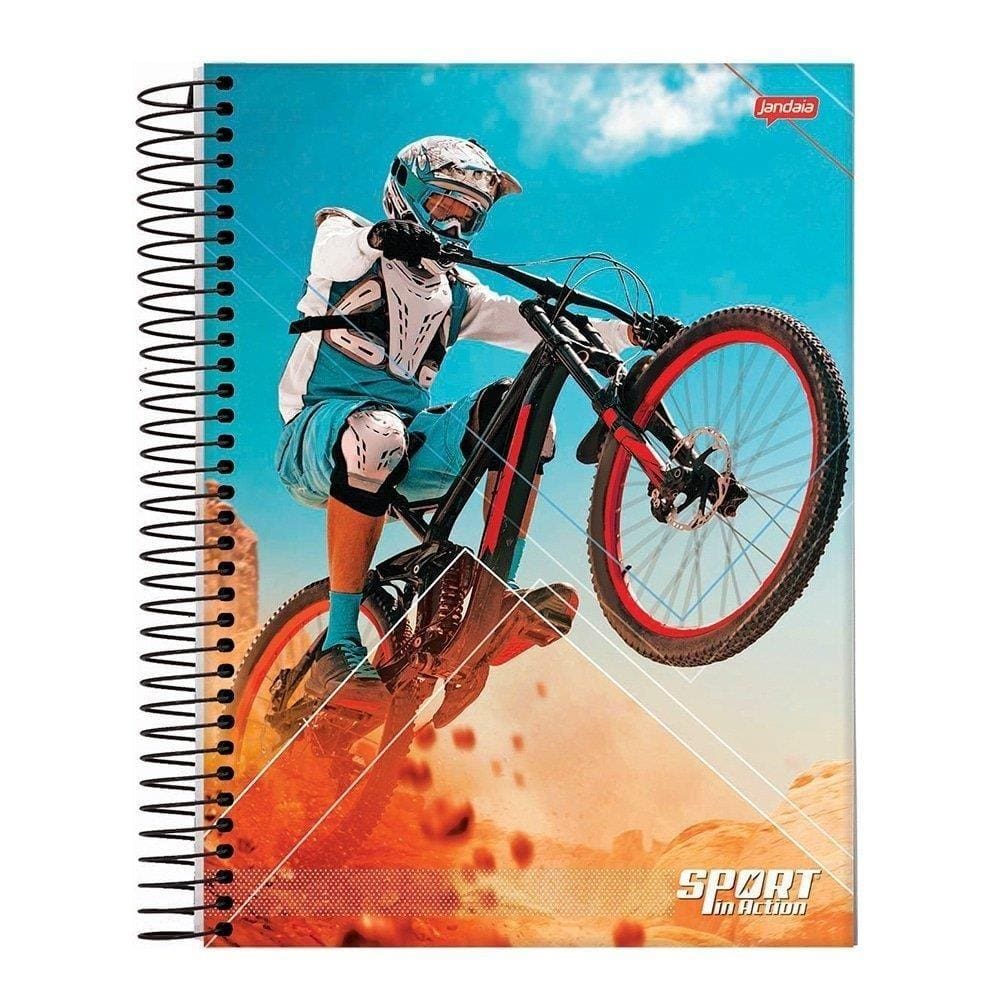 Caderno Espiral Jandaia Universitário Capa Dura Sport 10 matérias 160 Folhas - Embalagem com 4 Unidades