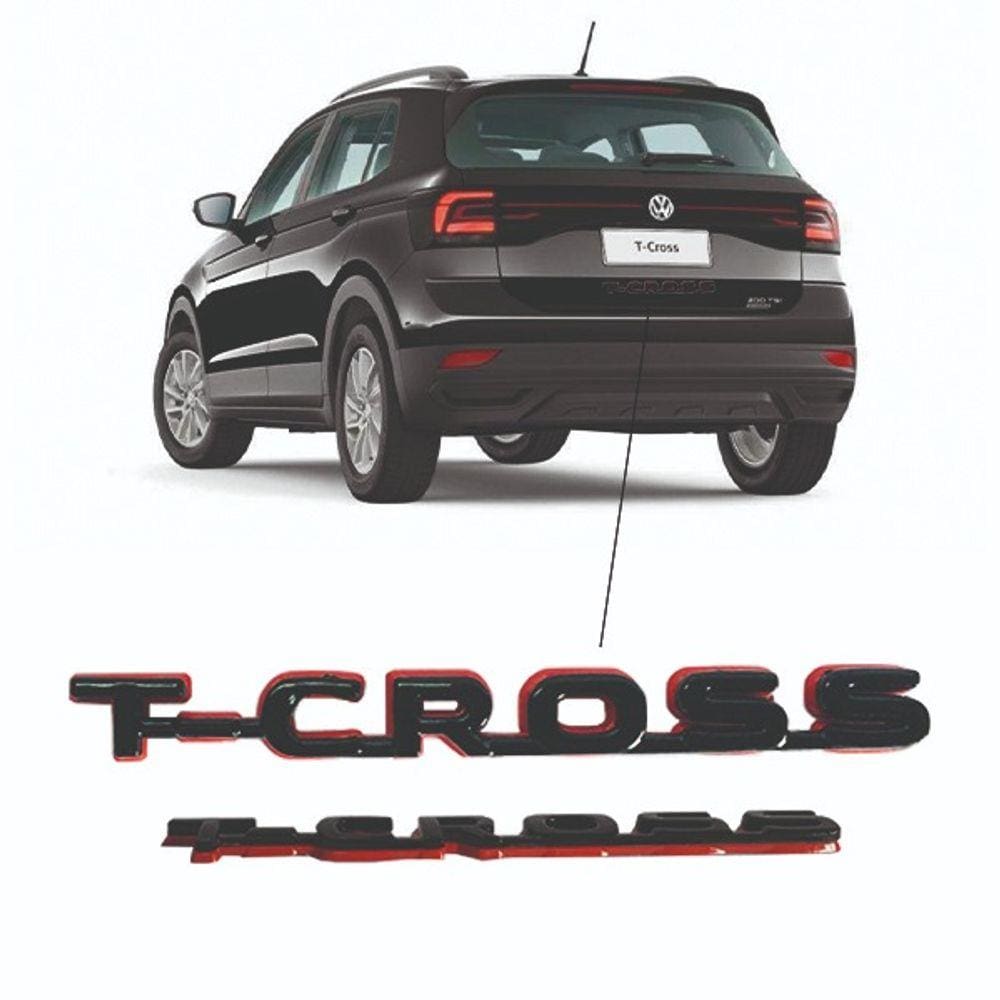 Emblema Nome Para Carro Preto Red Line T-cross