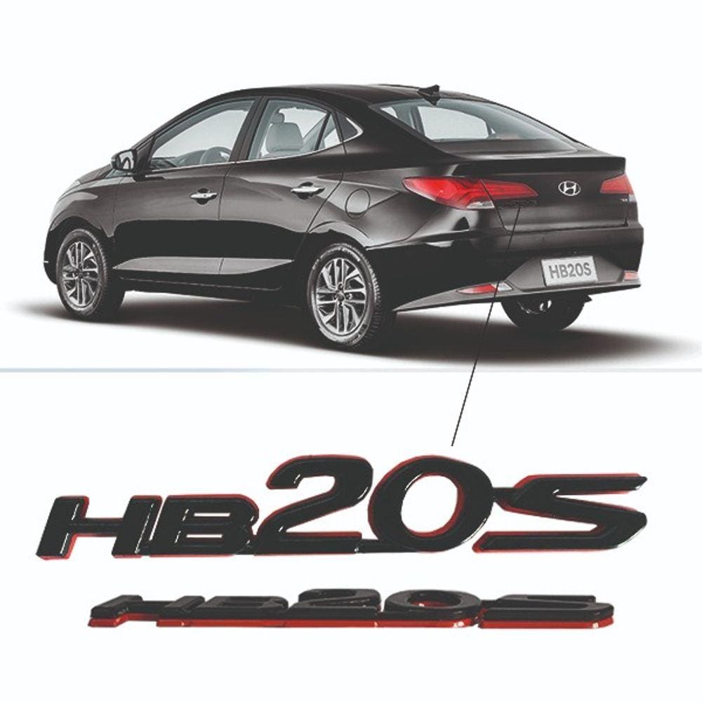 Emblema Nome Para Carro Preto Red Line Hb20s