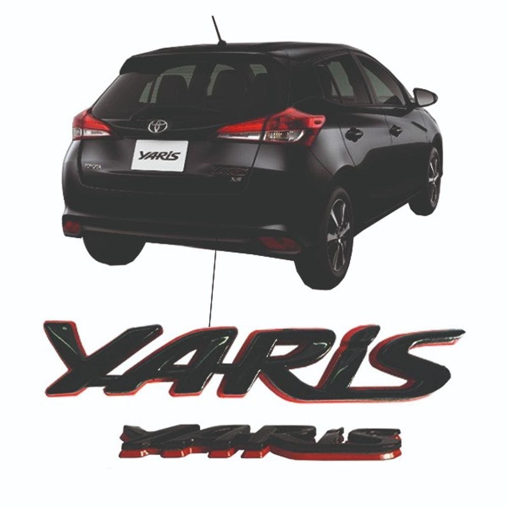 Emblema Nome Para Carro Preto Red Line Yaris