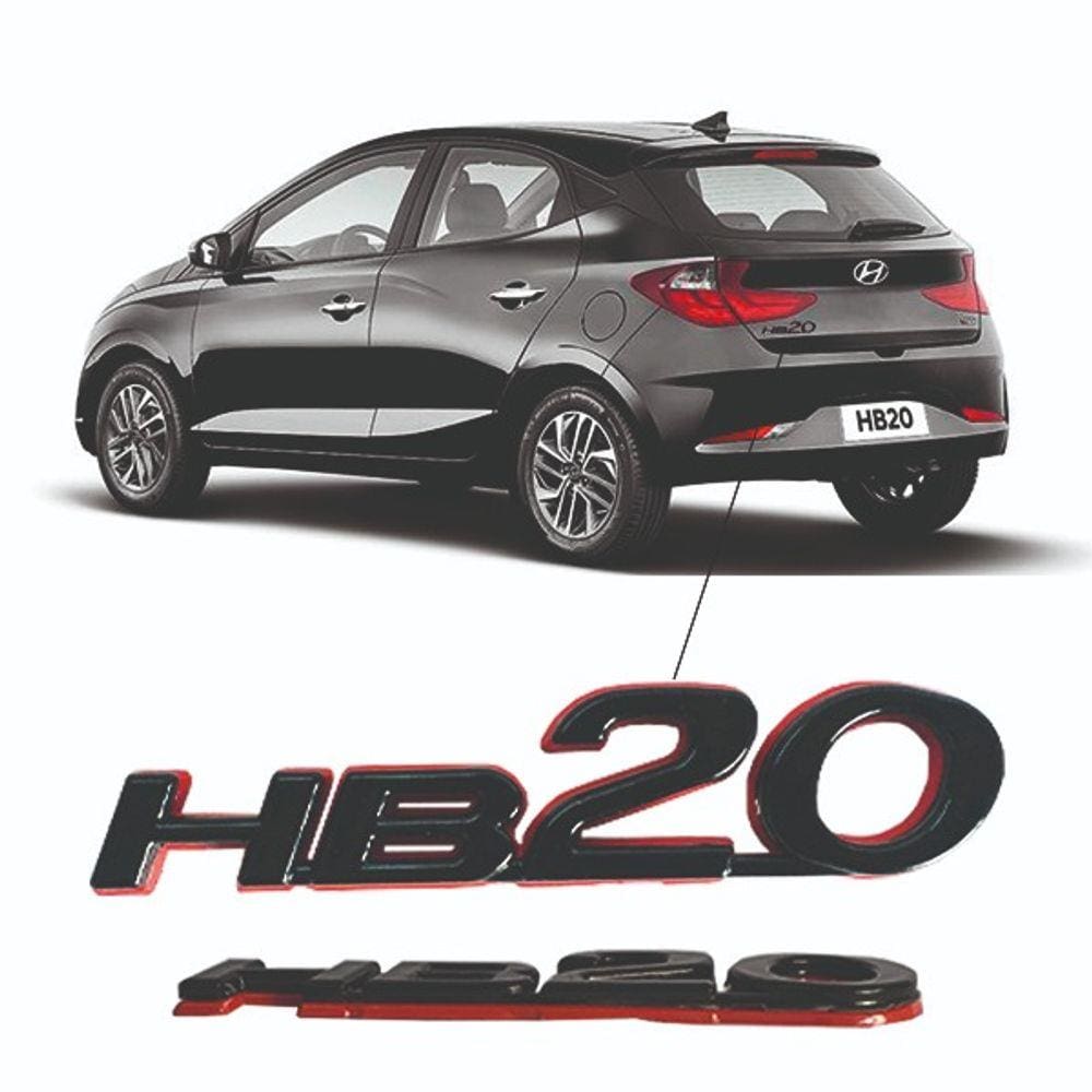 Emblema Nome Para Carro Preto Red Line Hb20