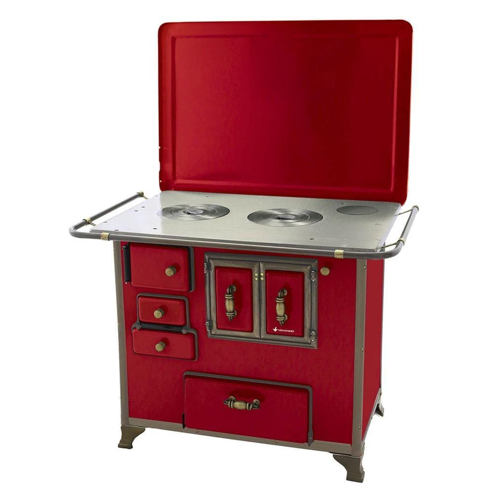 Fogão Lenha Venâncio 3BGDTVERM Barrocos Gabinete N3 Vermelho