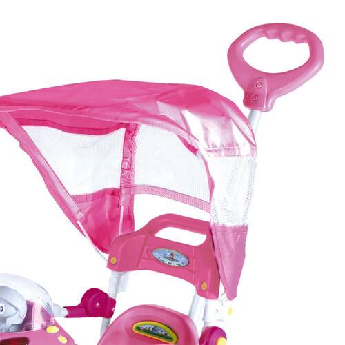 Triciclo Motinha Infantil C/ Capota Rosa Passeio E Pedal Bel