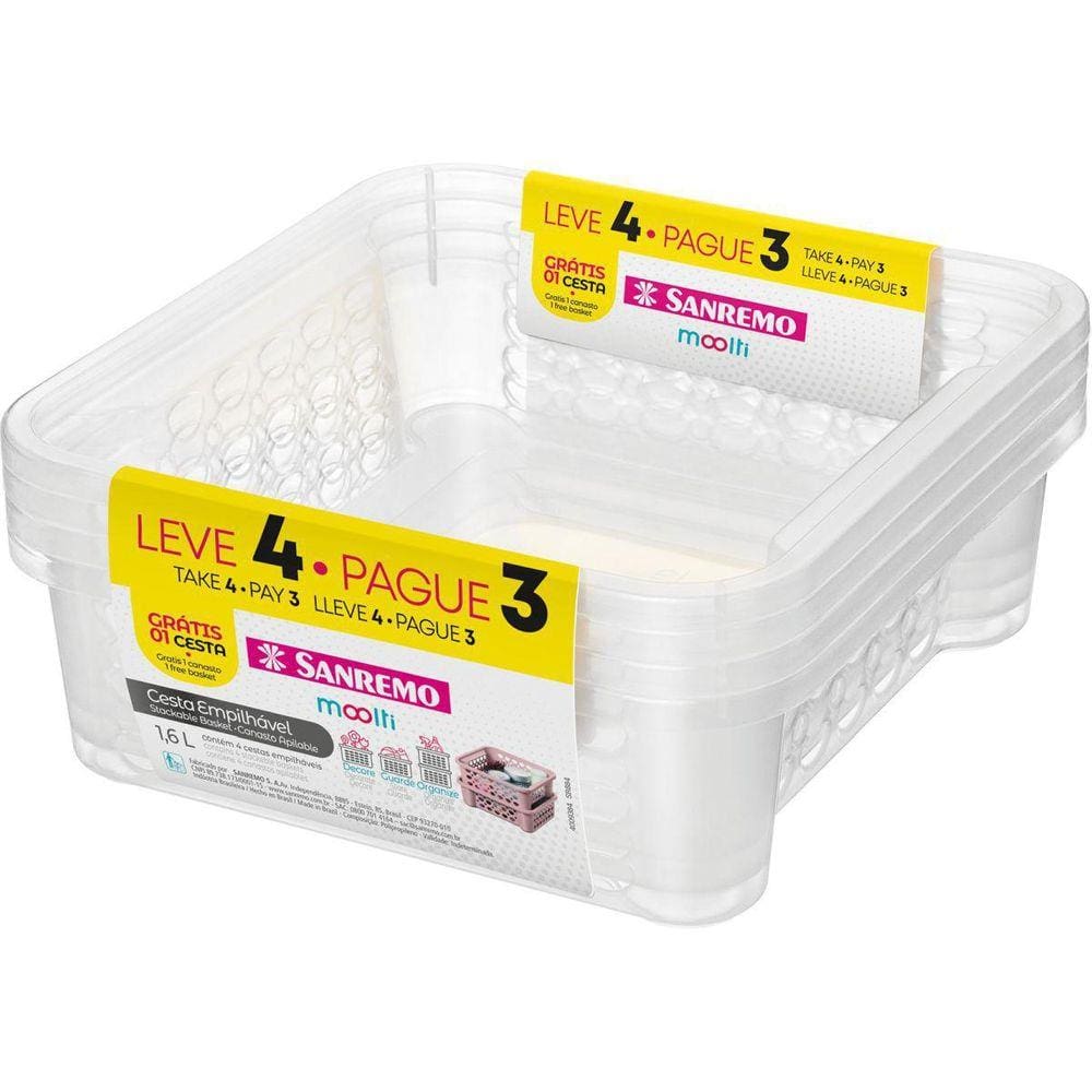 Cesta Organizadora Conjunto 4 Unidades 1,6L