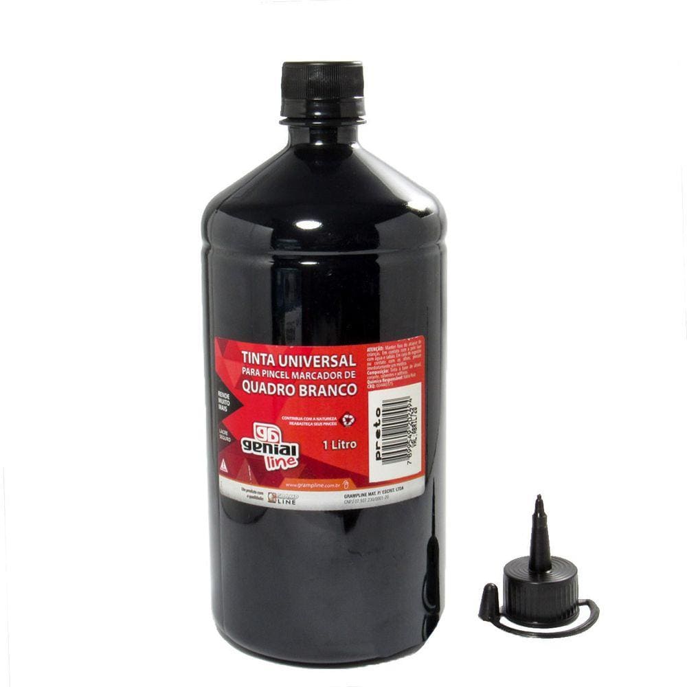 Tinta Genial Para Pincel De Quadro Branco 1 Litro Preto
