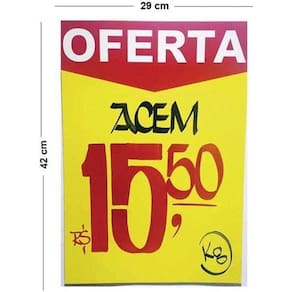 Cartaz Marcação Oferta Amarelo A3 250G 29X42Cm 100Un Radex
