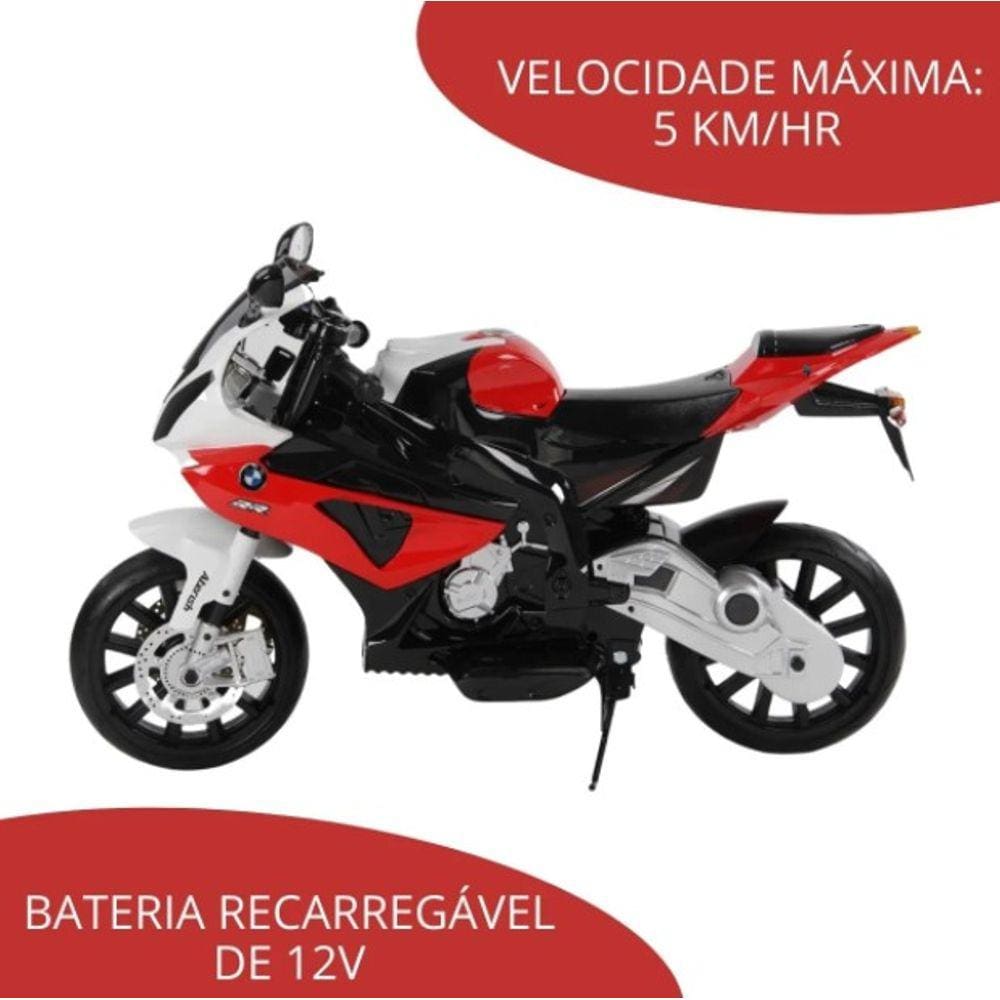 Motocross Eletrica Infantil Com Carregador Vermelha - Homeplay