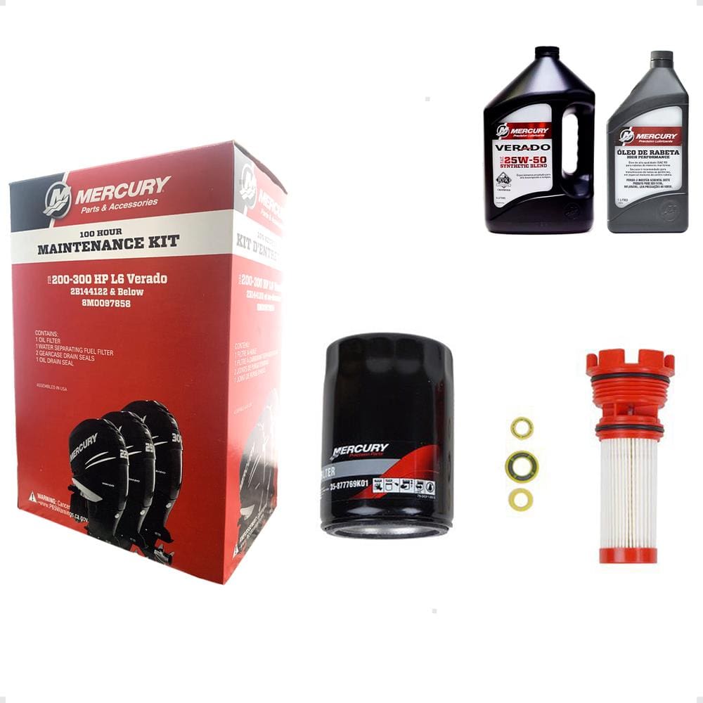 Kit Manutenção Mercury Verado L6 100h S/N 2B144122 e Abaixo