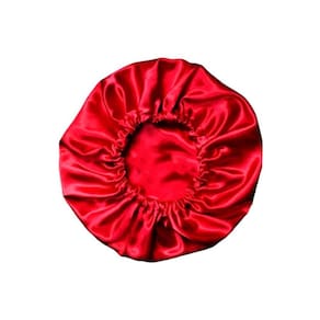 Touca De Cetim Dupla Face Com Regulador Ajustável Vermelho