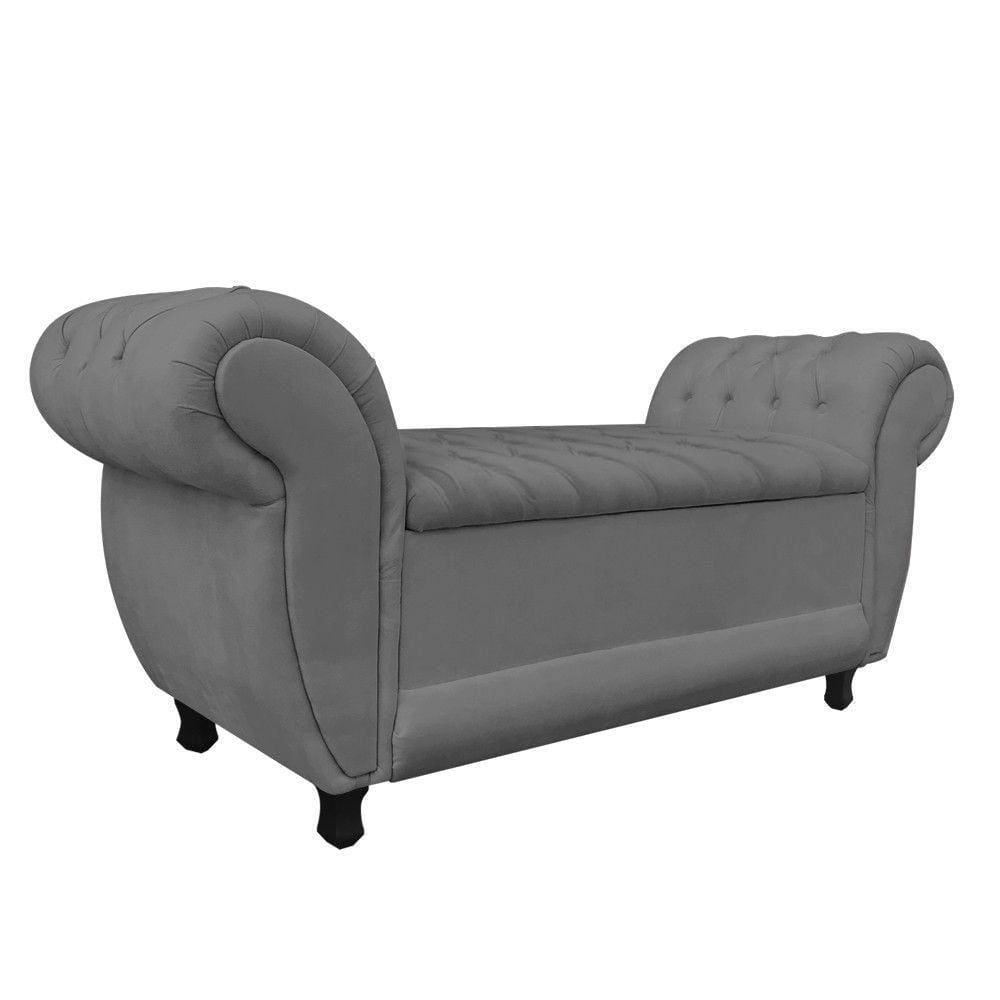 Recamier Baú Londres 1,20 M Suede Grafite