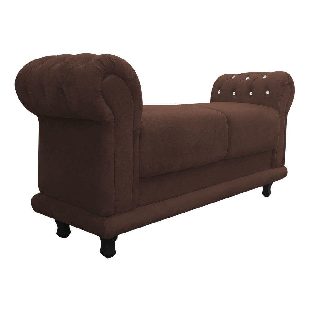 Recamier Barcelona Suede com Strass Marrom