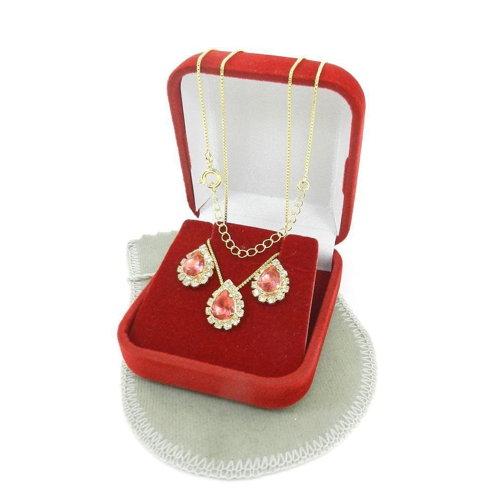 Corrente Feminina 45/50Cm 1Mm + Brinco Folheado Ouro Cj111A