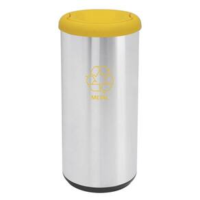 Lixeira Inox Tramontina Cápsula Selecta Plus Basculante Scotch Brite Amarela em Polipropileno 40 L Tramontina