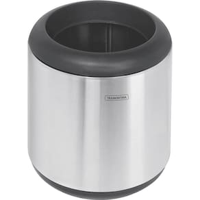 Lixeira Inox Tramontina Cápsula com Acabamento Scotch Brite e Aro e Base em Polipropileno 7 L Tramontina