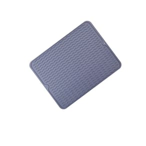 Tapete Escorredor em Silicone Cinza 40x30 cm.