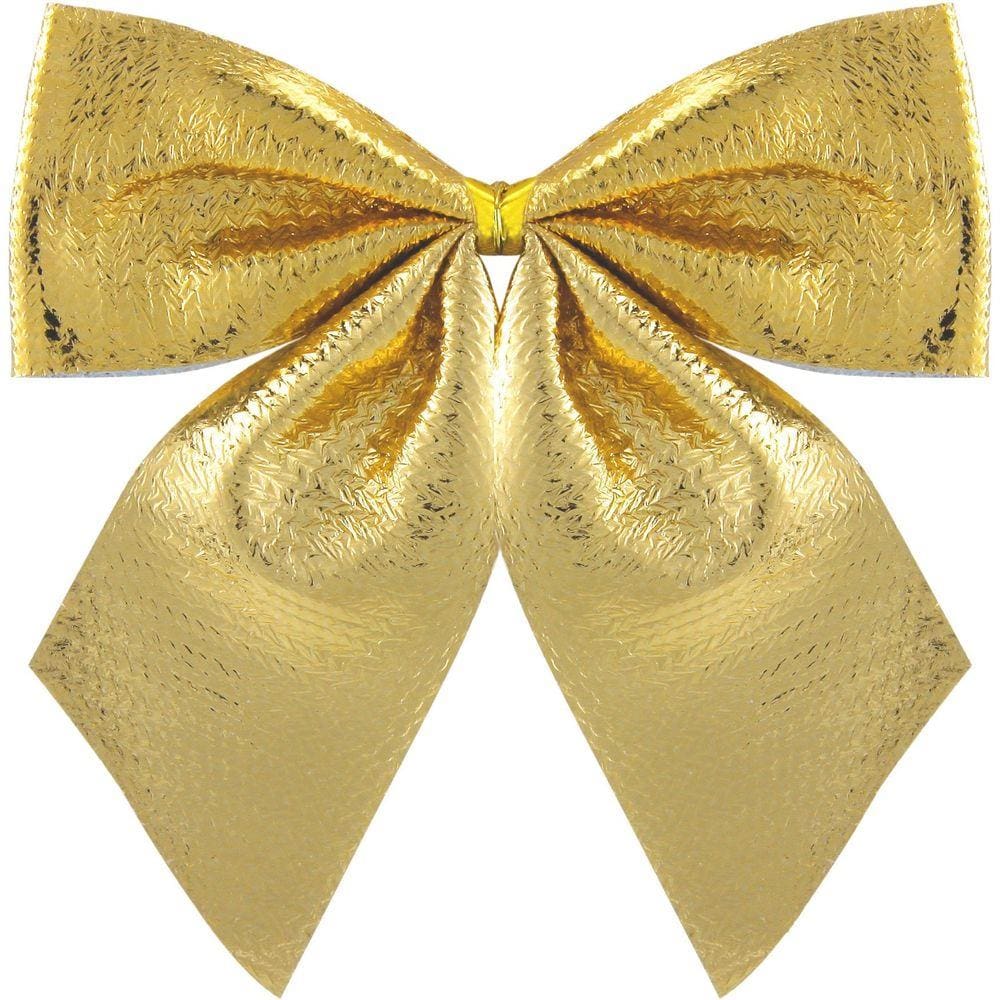 Enfeite Natalino Árvore Natal Lacinho Dourado 3 Peças 9cm