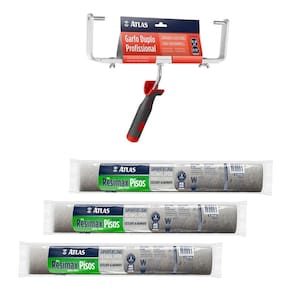 Kit 3 Rolos Pintura Resimax 46cm 5mm + Garfo Duplo Atlas