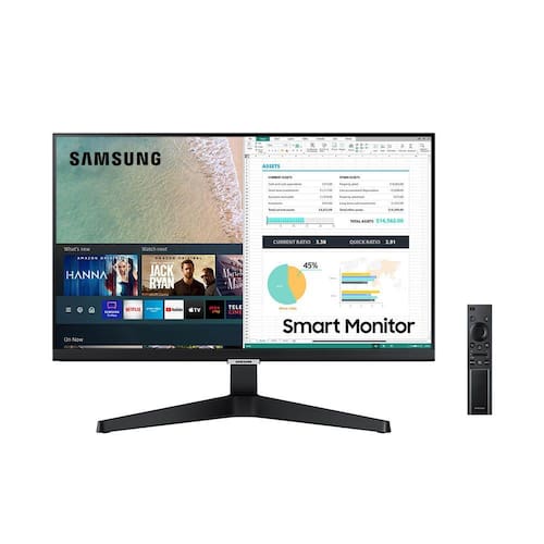 Smart Monitor FHD Samsung 24``, Plataforma Tizen, Tap View, HDMI, Bluetooth, HDR, Preto, Série M5