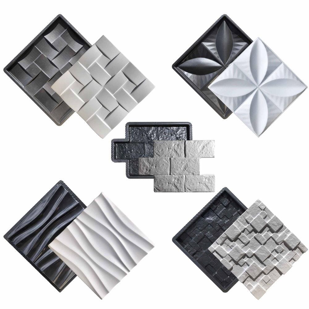 Kit 5 Formas 3D Gesso e Cimento ABS