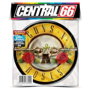 Adesivo Redondo Guns n Roses Amarelo Resinado