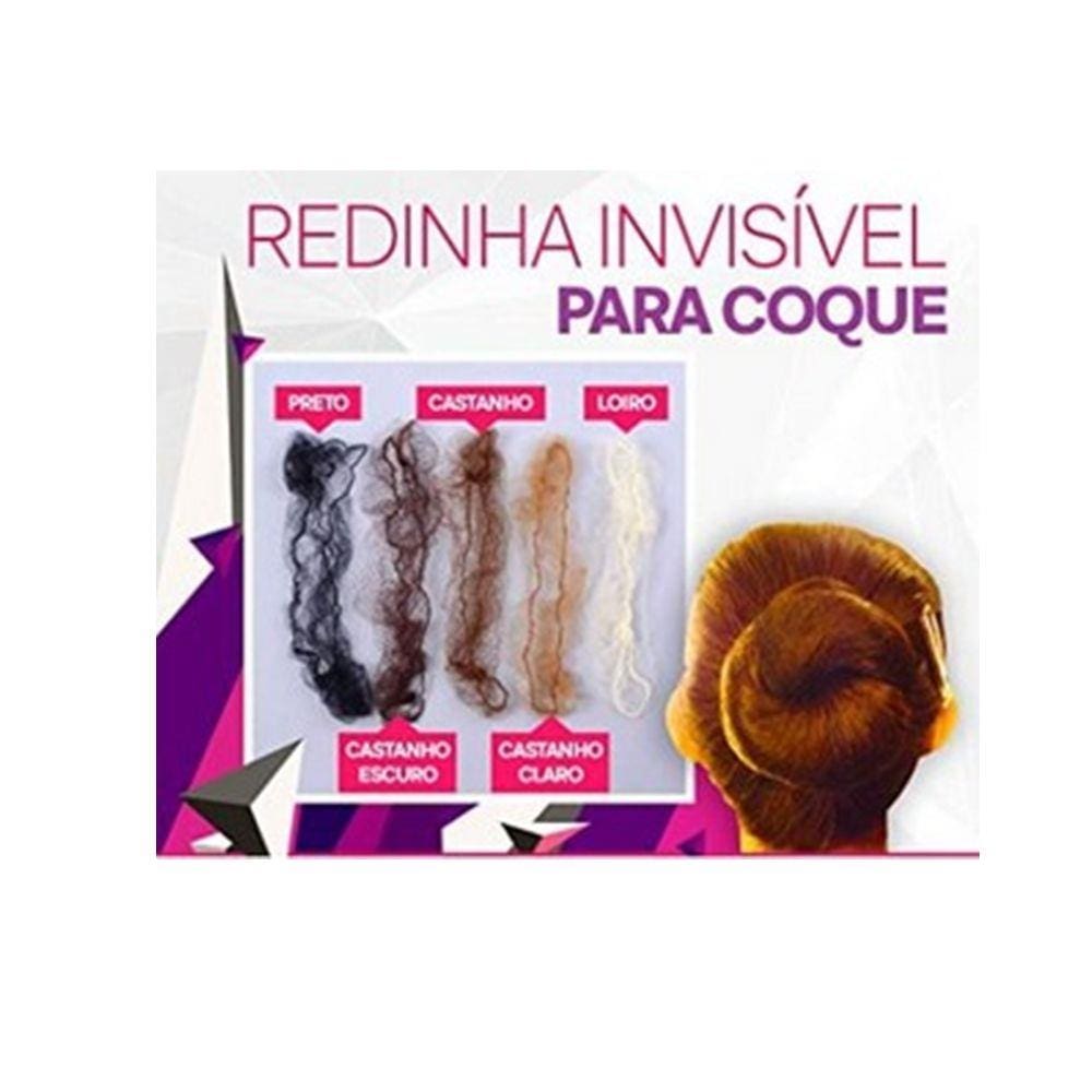 Kit Redinha Invisível P/ Coque - 50 Unid Cor Castanho Claro