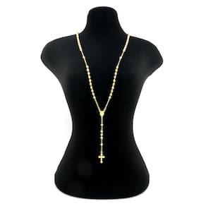 Terço Masculino 70Cm 3,5Mm Largura Folheado Ouro Gg103B