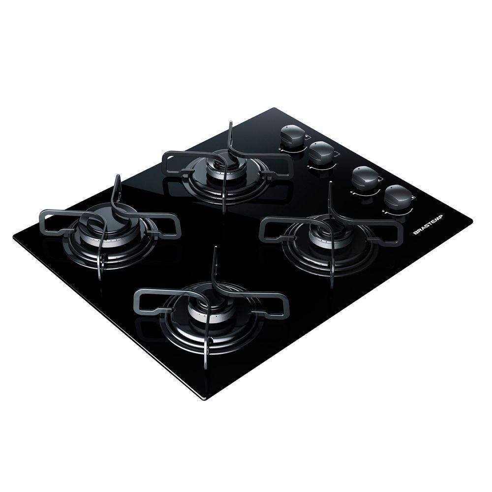 1x cooktop a gas brastemp ative bdd61ae 4 bocas preto Casas Bahia
