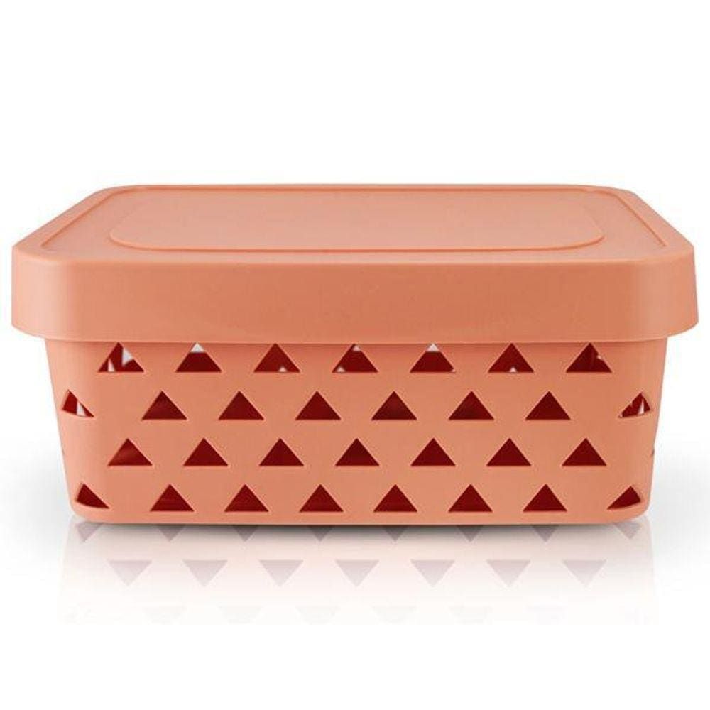 Cesto Organizador Com Tampa (M) Salmão