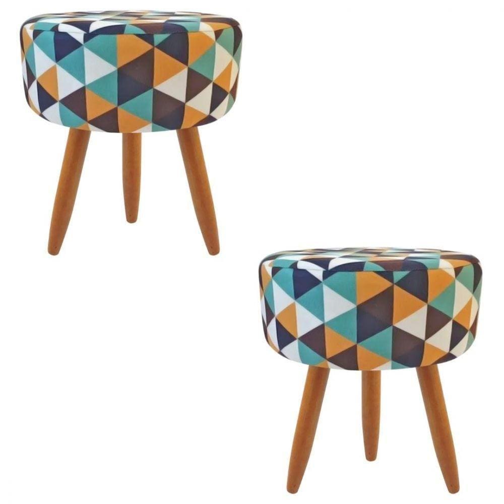 Combo 2 Puffs Redondo Pé Palito Verde