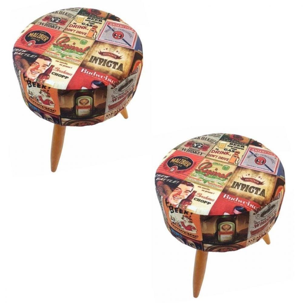 Combo 2 Puffs Redondo Pé Palito Cerveja