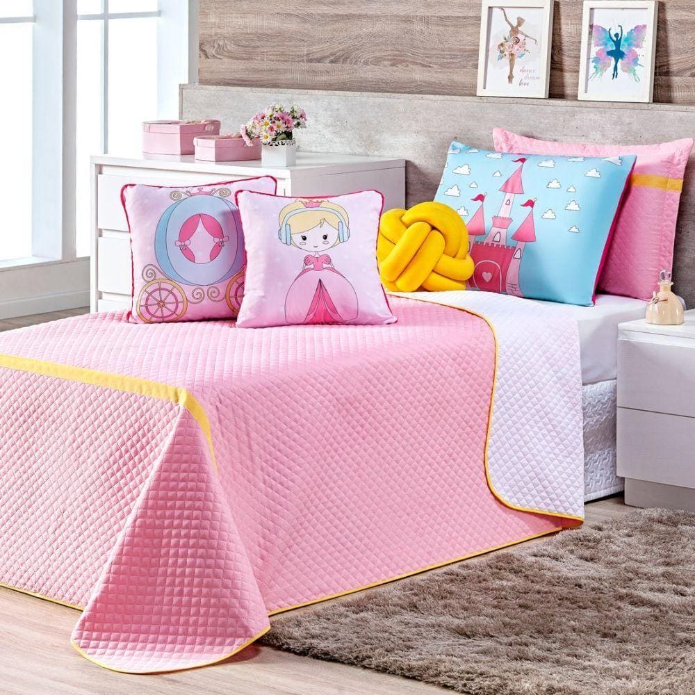 Cobre Leito Princess Almofadas 06 Peças