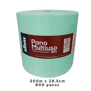 Pano multiuso SLIM 28cm x 300m picotado NOBRE verde