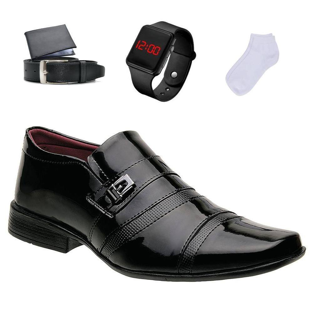 Sapato social hb agabe 905 005 as preto solado de borracha hb agabe | Casas  Bahia