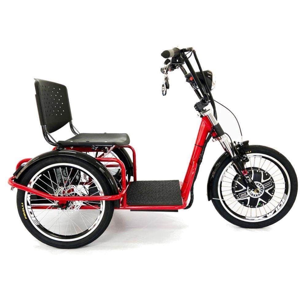 Triciclo Elétrico 800W Lítio com Ré Farol e Alarme Fox Vermelho