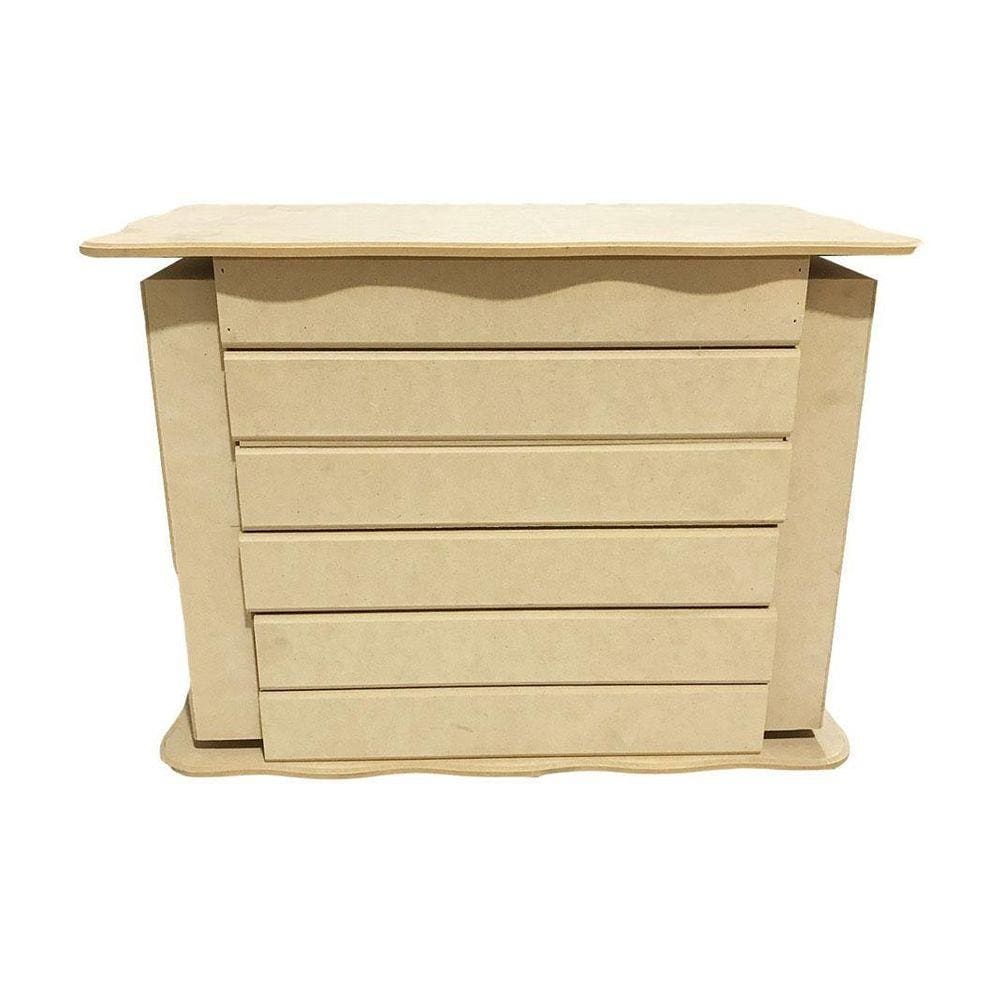 Cômoda Porta Joias Grande Com 5 Gavetas 2 Portas Em Mdf