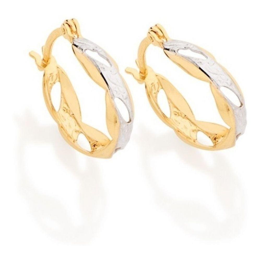 Brinco Rommanel Argola Pequena 1,80cm Ródio Dourado