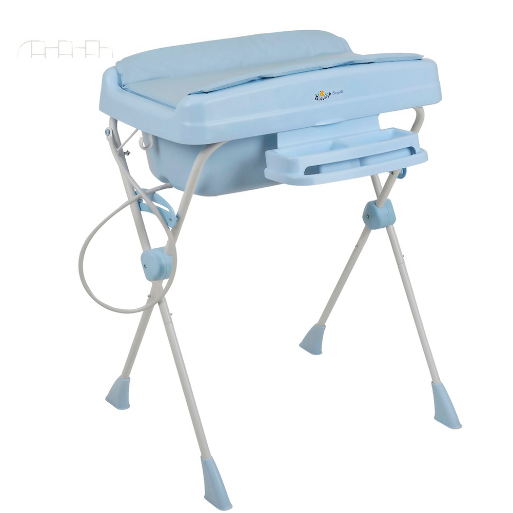 Banheira Millenia+ Baby Blue Com Suporte E Trocador - Burigotto