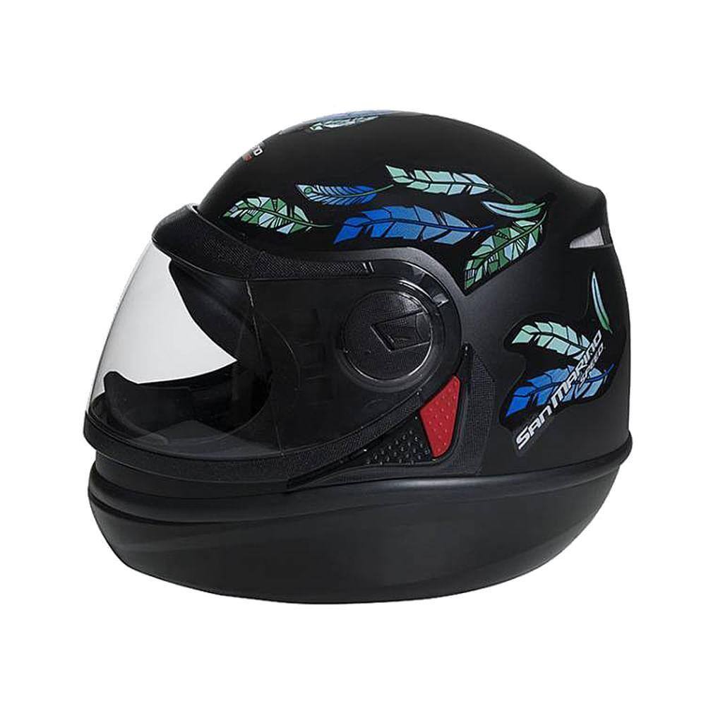 Capacete San Marino Speed Fly Preto Fosco Azul TAM 56 Moto