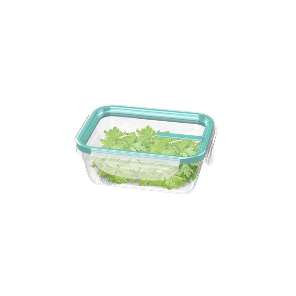 Pote Plástico Retangular Hermético com Travas Freshy Verde 330ml - Sanremo