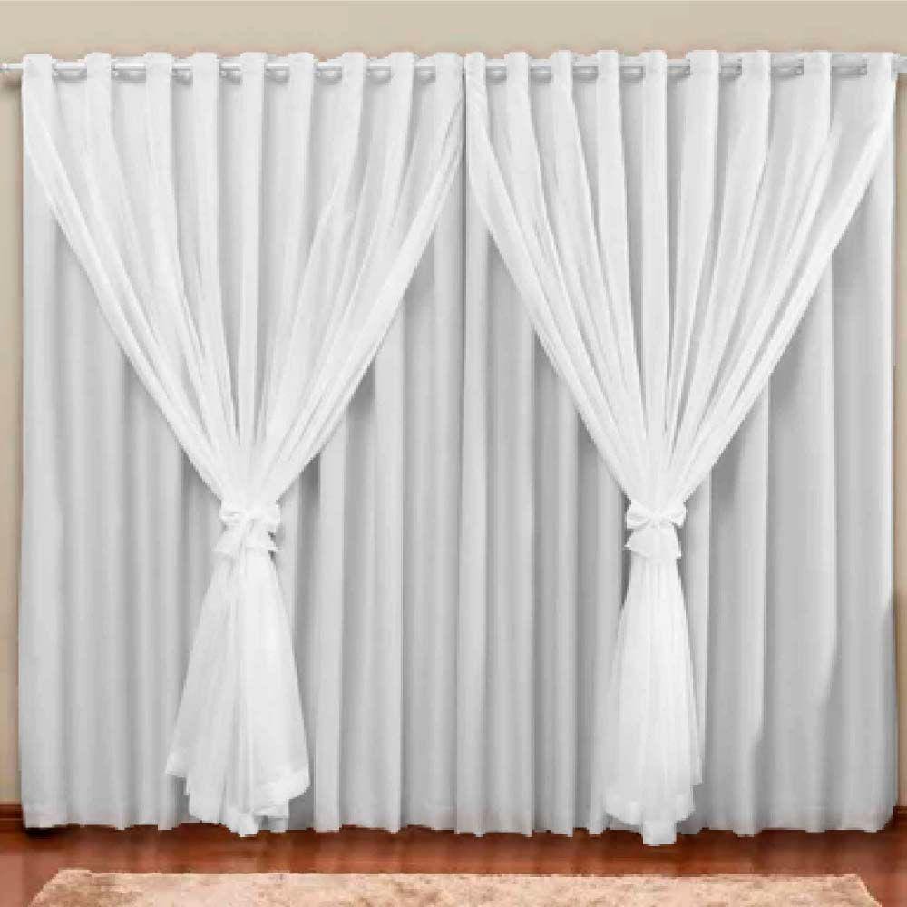 Cortina Blackout Pvc com Voil Tecido 2,8 M X 1,6 M em 4 Opções de Cores - Casa Dona
