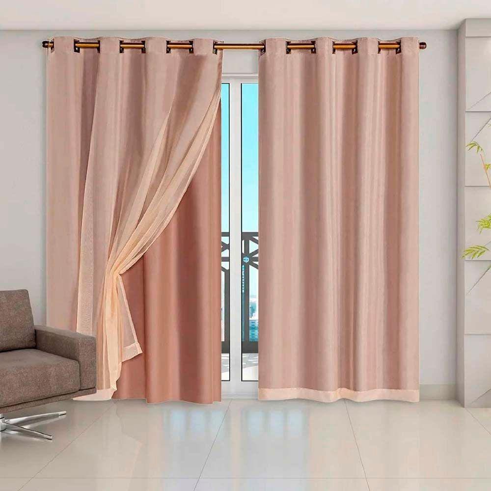Cortina Blackout Pvc com Voil Tecido 2,8 M X 1,6 M em 4 Opções de Cores - Casa Dona