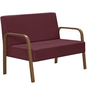 Poltrona 2 Lugares Jade Braço Madeira DSalla Suede